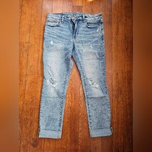 Distressed Blue Jeans